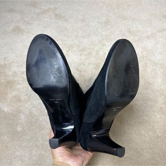 Nine West Womens Black Suede Mid Calf Boots Size 8.5 - Picture 13 of 14